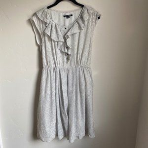 Cagliari Exchange Womens Rufffle Neck Silk Dress